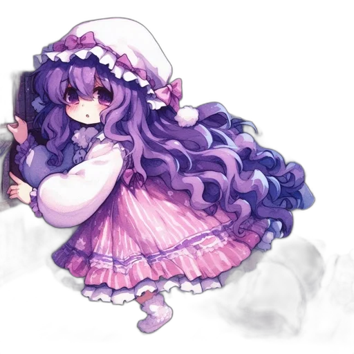 dress, weapon, staff, hair transparent PNG cut-out