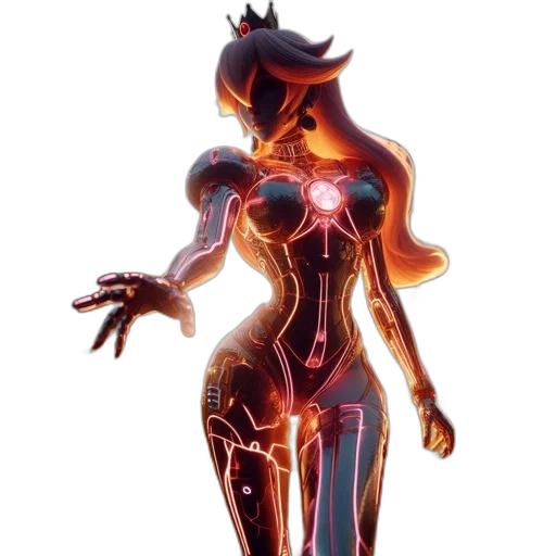 dress, robot, concept art, 3d render transparent PNG cut-out