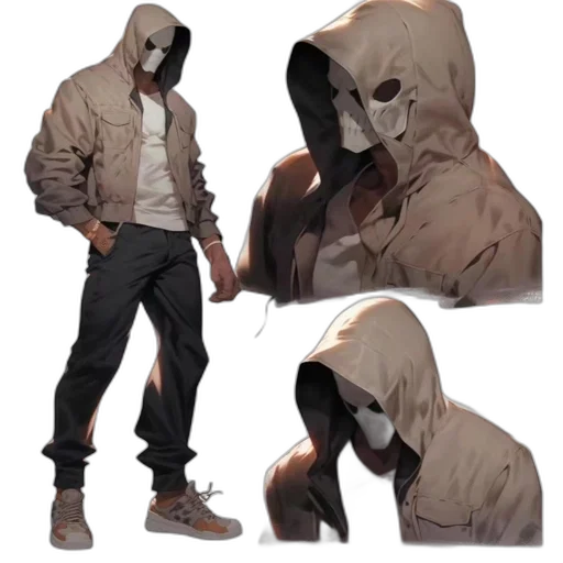 jacket, mask, creature, concept art transparent PNG cut-out