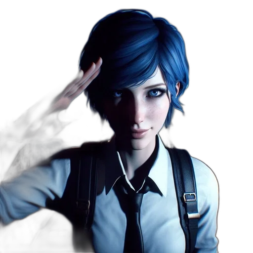 face, staff, jacket, weapon transparent PNG cut-out