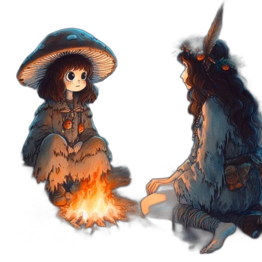 hat, mask, creature, staff transparent PNG cut-out
