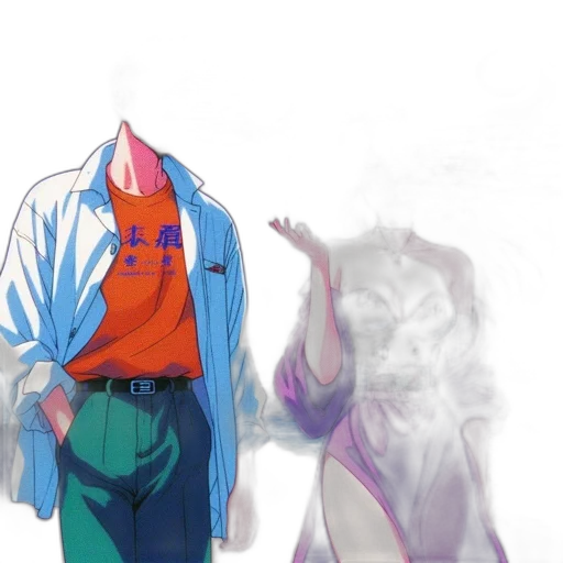 jacket, staff, mask, creature transparent PNG cut-out