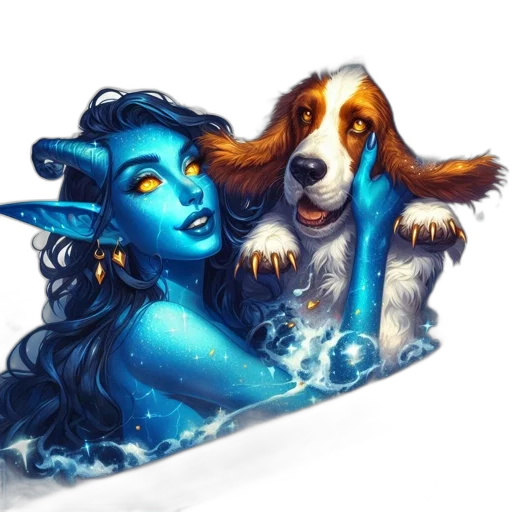 fantasy art, concept art, watercolor, pixel art transparent PNG cut-out