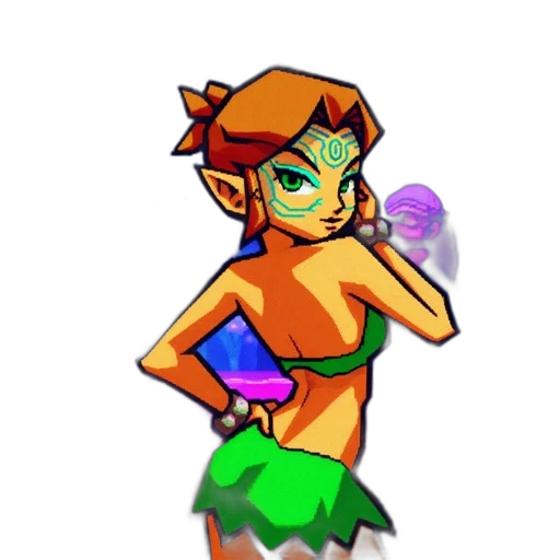 staff, dress, jewelry, pixel art transparent PNG cut-out