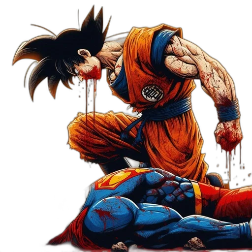 comic book art, concept art, two, characters transparent PNG cut-out