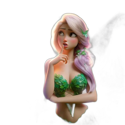 dress, crown, fantasy art, 3d render transparent PNG cut-out