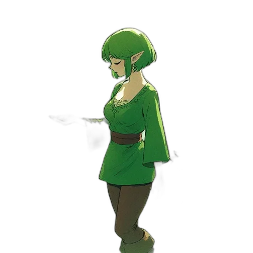 dress, staff, jacket, weapon transparent PNG cut-out