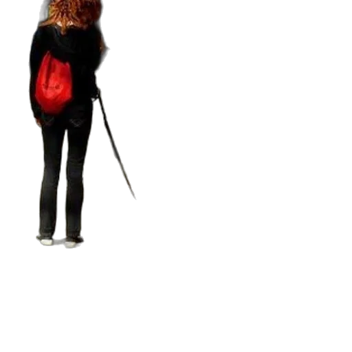 staff, jacket, umbrella, hair transparent PNG cut-out