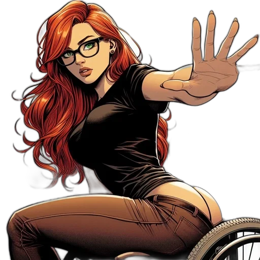 comic book art, cartoon, concept art, female transparent PNG cut-out