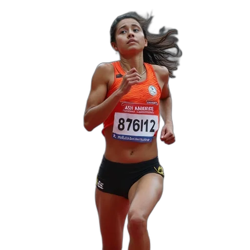 photorealistic, runner, reacts, after transparent PNG cut-out