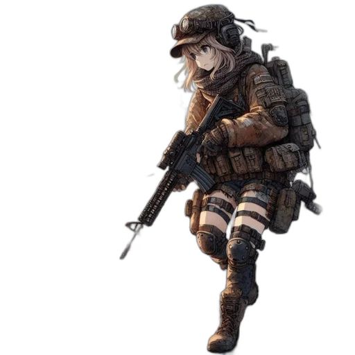weapon, jacket, animal, staff transparent PNG cut-out