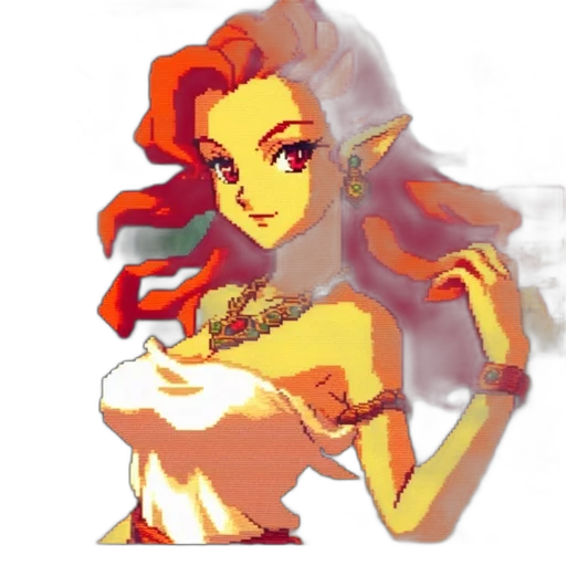dress, crown, jewelry, staff transparent PNG cut-out