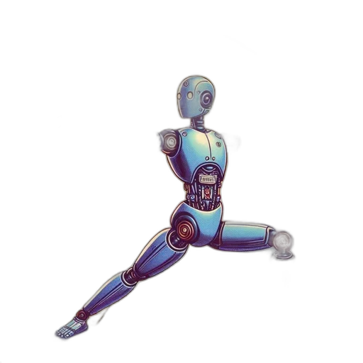 robot, staff, sword, 3d render transparent PNG cut-out