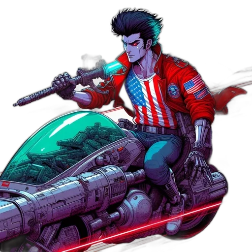 weapon, comic book art, concept art, cyberpunk transparent PNG cut-out