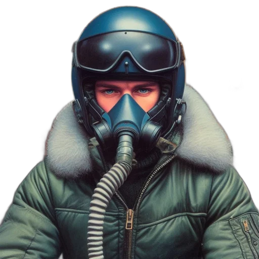 jacket, mask, face, concept art transparent PNG cut-out