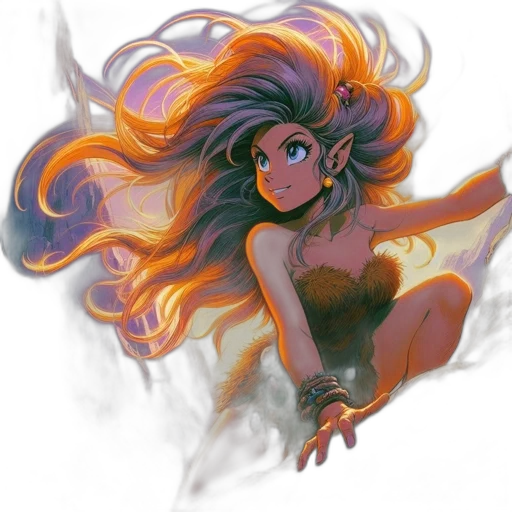 hair, concept art, fantasy art, watercolor transparent PNG cut-out