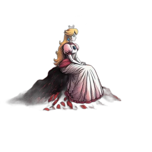 dress, crown, creature, weapon transparent PNG cut-out
