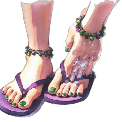 shoes, jewelry, watercolor, photorealistic transparent PNG cut-out