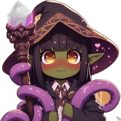 staff, hat, creature, dragon transparent PNG cut-out