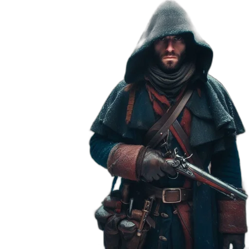 weapon, sword, jacket, staff transparent PNG cut-out