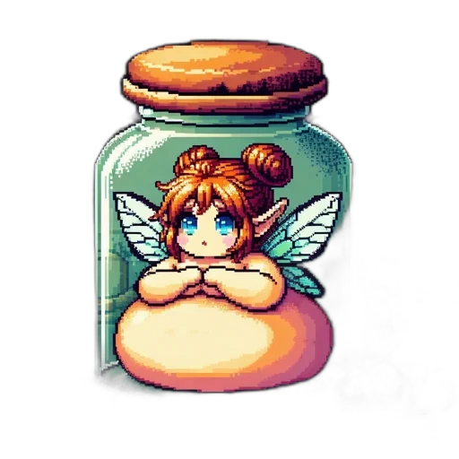 dress, bottle, food, pixel art transparent PNG cut-out