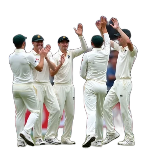group, cricket, players, white transparent PNG cut-out