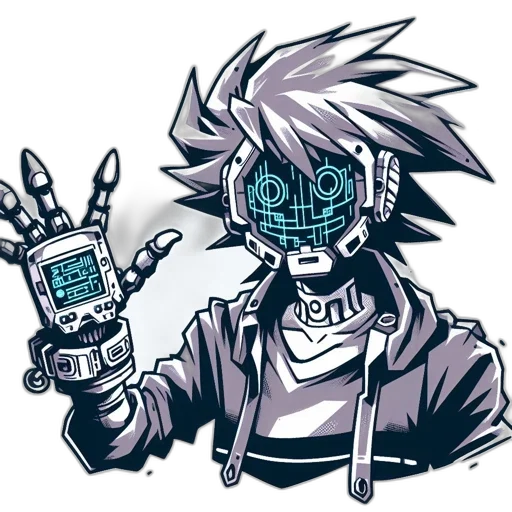 mask, robot, weapon, cyberpunk transparent PNG cut-out