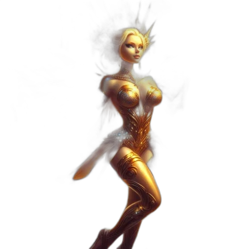 robot, dress, staff, sword transparent PNG cut-out