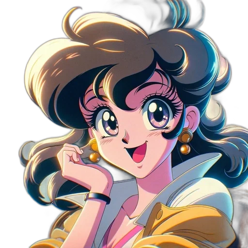 anime, cartoon, vaporwave, pixel art transparent PNG cut-out