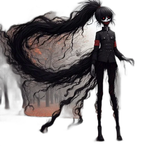 hair, creature, mask, dress transparent PNG cut-out