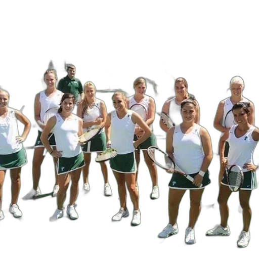staff, group, female, tennis transparent PNG cut-out