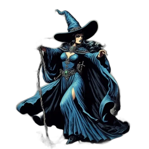 dress, hat, staff, fantasy art transparent PNG cut-out