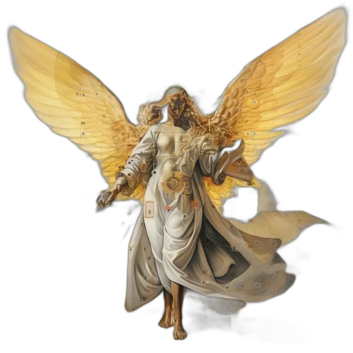 concept art, fantasy art, 3d render, golden transparent PNG cut-out