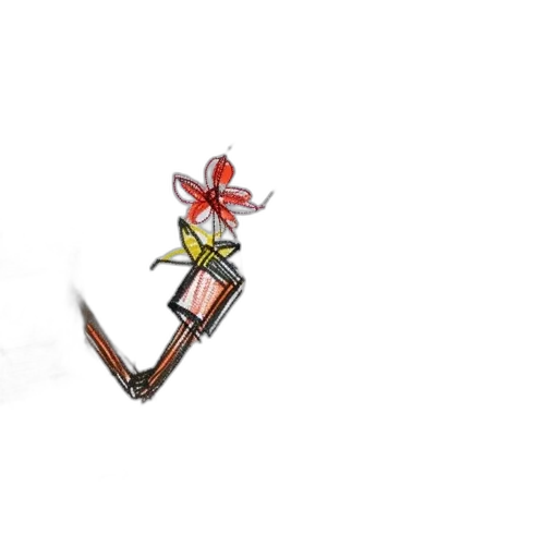 flower, staff, weapon, robot transparent PNG cut-out