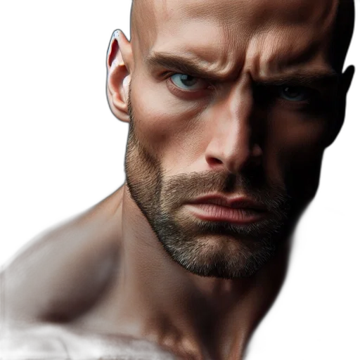 face, hair, photorealistic, 3d render transparent PNG cut-out