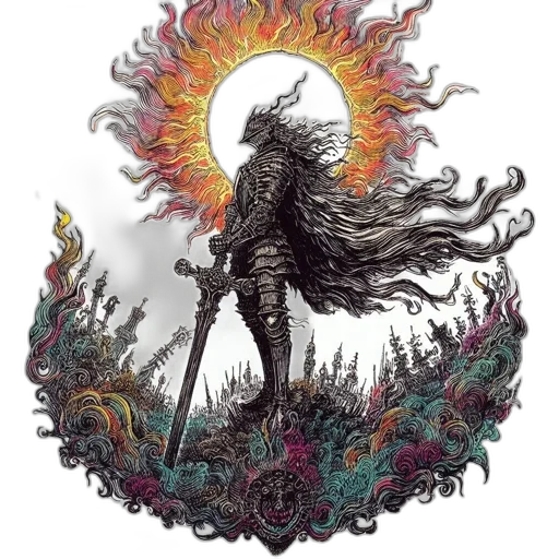 sword, dragon, creature, staff transparent PNG cut-out