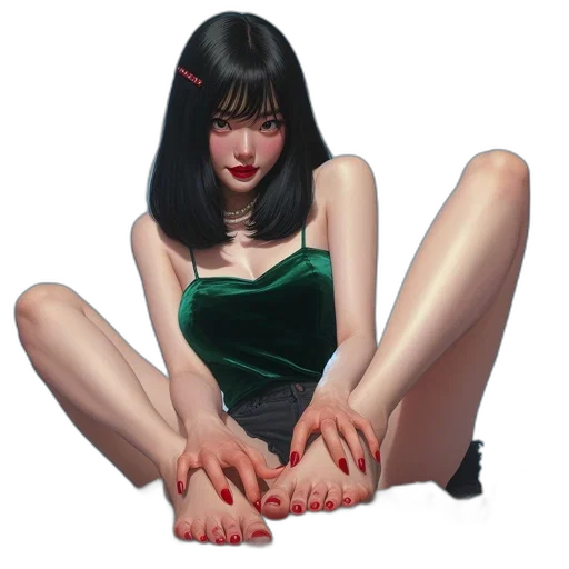 dress, shoes, creature, face transparent PNG cut-out