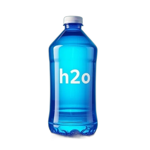 bottle, 3d render, blue, water transparent PNG cut-out