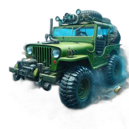 car, weapon, concept art, 3d render transparent PNG cut-out