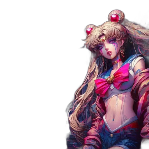 concept art, fantasy art, cyberpunk, anime transparent PNG cut-out