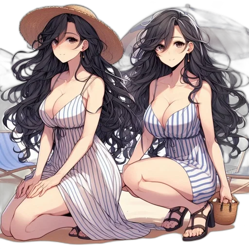 dress, hat, concept art, anime transparent PNG cut-out