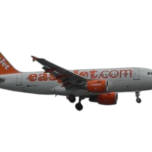 easyjet, airplane, flying, through transparent PNG cut-out