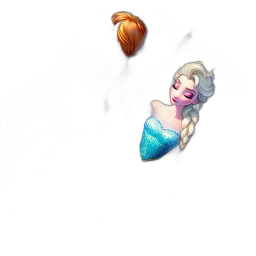 hair, staff, dress, crown transparent PNG cut-out