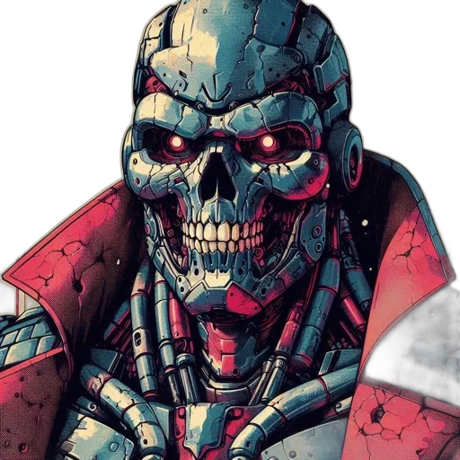 comic book art, concept art, cyberpunk, red transparent PNG cut-out