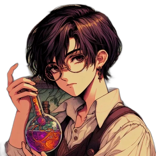 bottle, staff, mask, anime transparent PNG cut-out