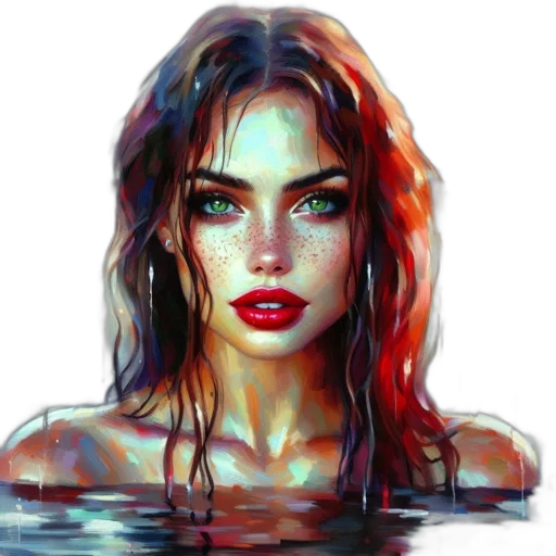 face, jewelry, fantasy art, photorealistic transparent PNG cut-out