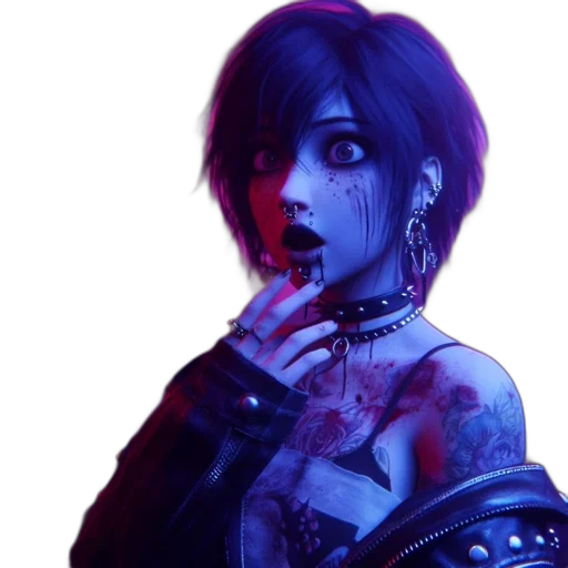 face, jewelry, cyberpunk, concept art transparent PNG cut-out