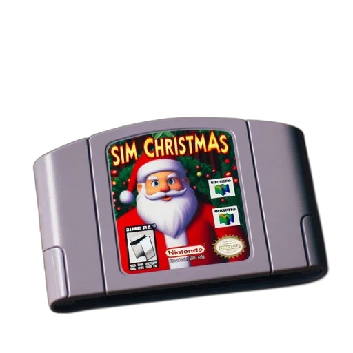 3d render, pixel art, sim, christmas transparent PNG cut-out