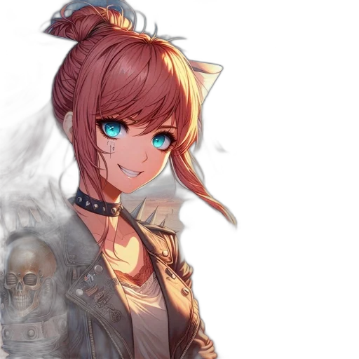 weapon, staff, jacket, face transparent PNG cut-out