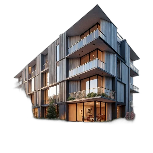 building, 3d render, photorealistic, concept art transparent PNG cut-out